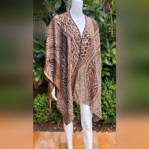 Anu By Natural Animal Print Poncho